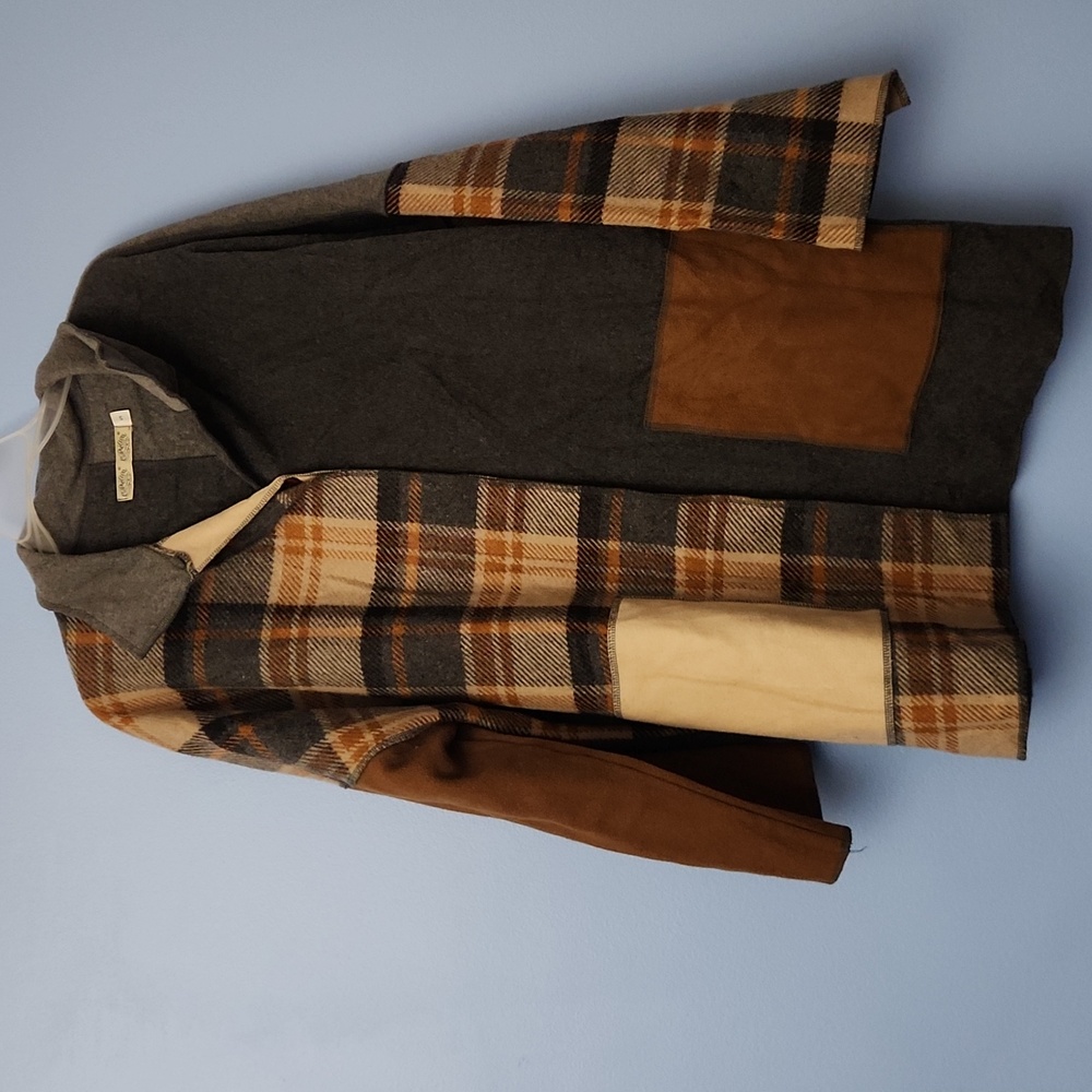 100% Wool Cameleon plaid pea coat